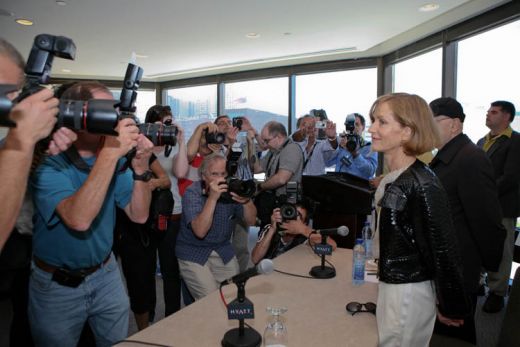 Isabelle Huppert en conférence de presse